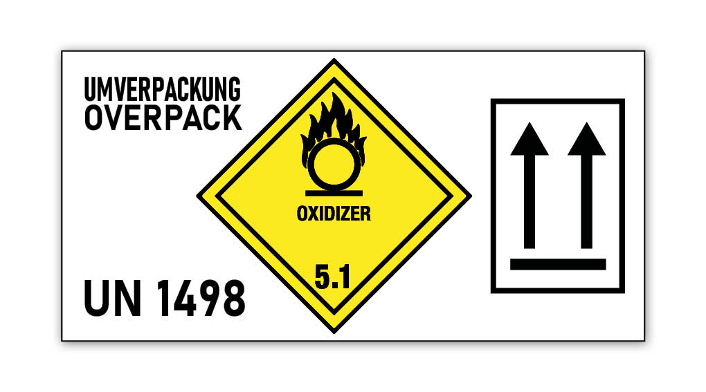 4in1 MultiMark Gefahrzettel, individualisiert, 297x148mm, 2 Stk je Blatt