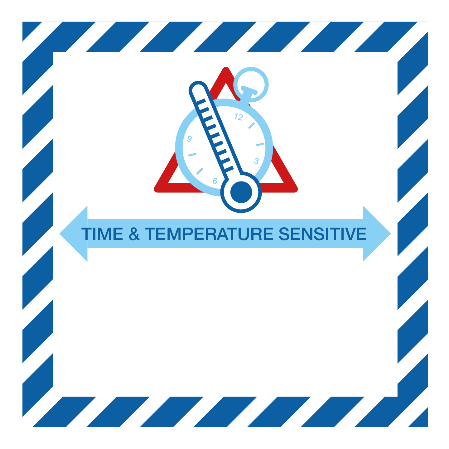 IATA Etikett, Time and Temperature Sensitive, Leer, 100x100mm, 1 Stk pro Blatt