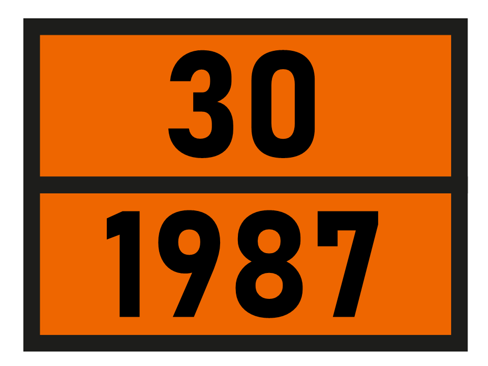 Gefahrgutetikett Orange Warntafel, 30/1987 - ALCOHOLS, N.O.S. im Format 400x300mm, gem. ADR online bestellen. 24h Express - BOXLAB Services