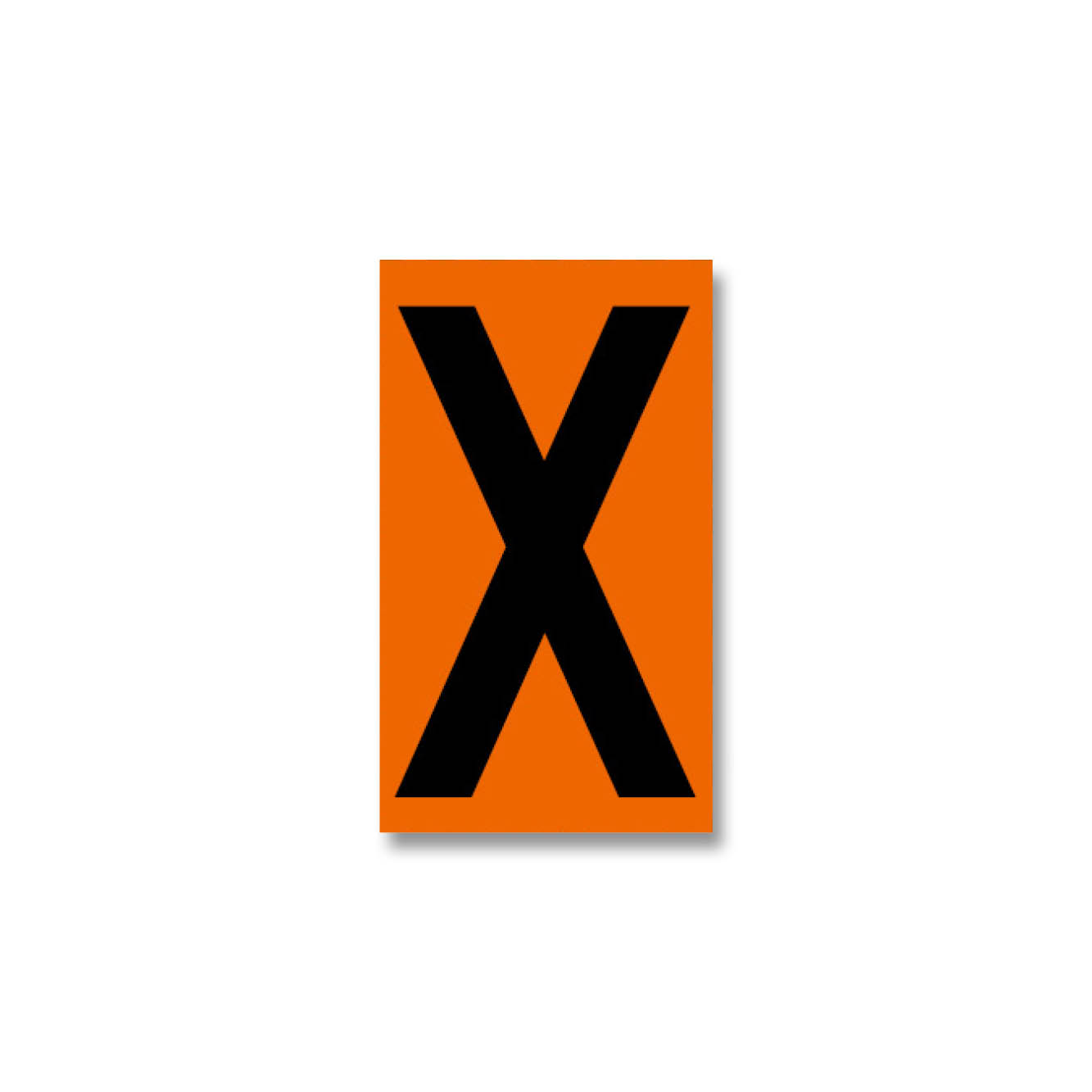 Digit for orange warning plate - "X", 125x73mm label, 50 pcs per set