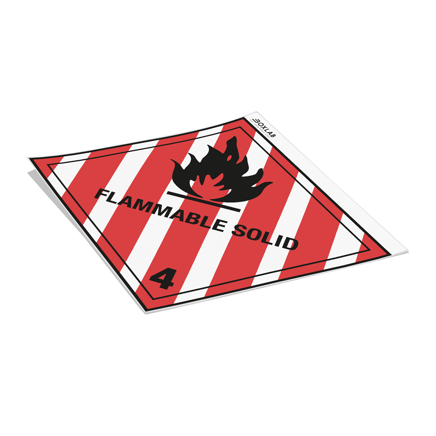 Placard Cl. 4.1, Flammable Solid, 250x250mm, 1 pc per sheet
