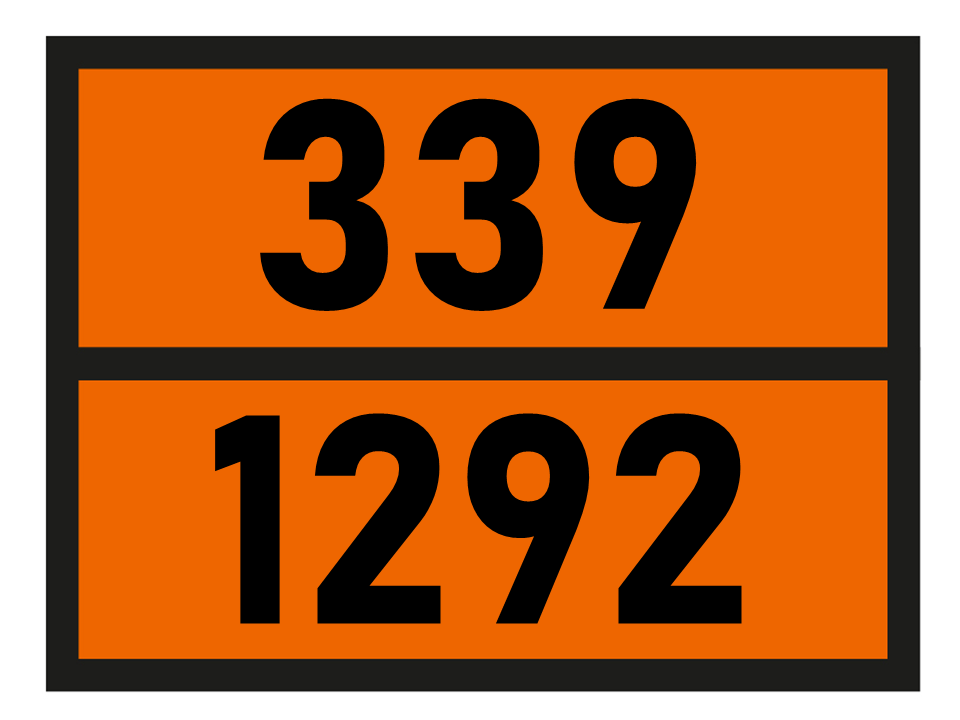 Gefahrgutetikett Orange Warntafel, 339/1292 - TETRAETHYL SILICATE im Format 400x300mm, gem. ADR online bestellen. 24h Express - BOXLAB Services