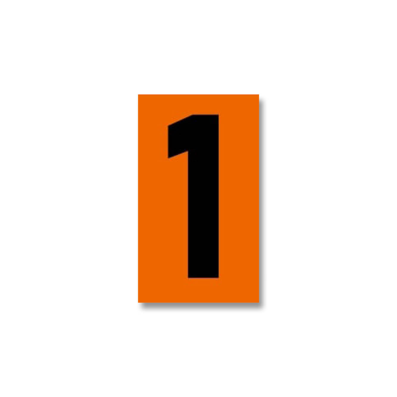 Digit for orange warning plate - "1", 125x73mm label, 50 pcs per set