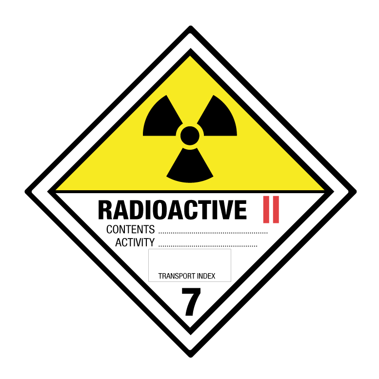 Hazard Label Cl. 7B, 100x100mm, 1 pc per sheet