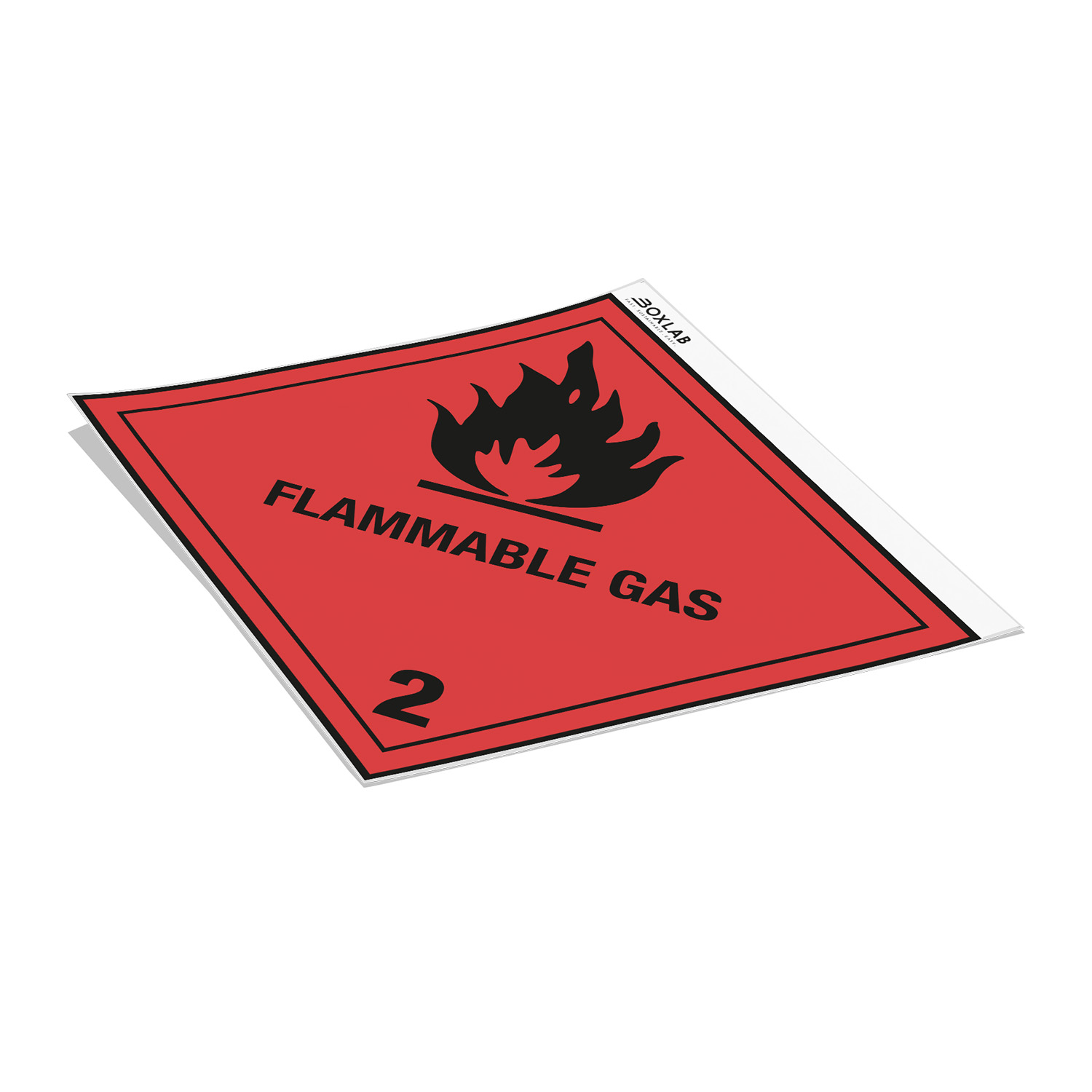 Placard Kl. 2.1, Flammable Gas, 250x250mm, 1 Stk pro Blatt