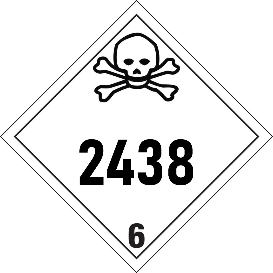 Placard Kl. 6.1, UN2438, 250x250mm, 1 Stk pro Blatt