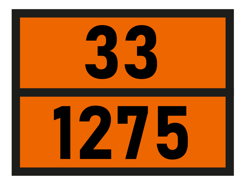 Gefahrgutetikett Orange Warntafel, 33/1275 - PROPIONALDEHYDE im Format 400x300mm, gem. ADR online bestellen. 24h Express - BOXLAB Services