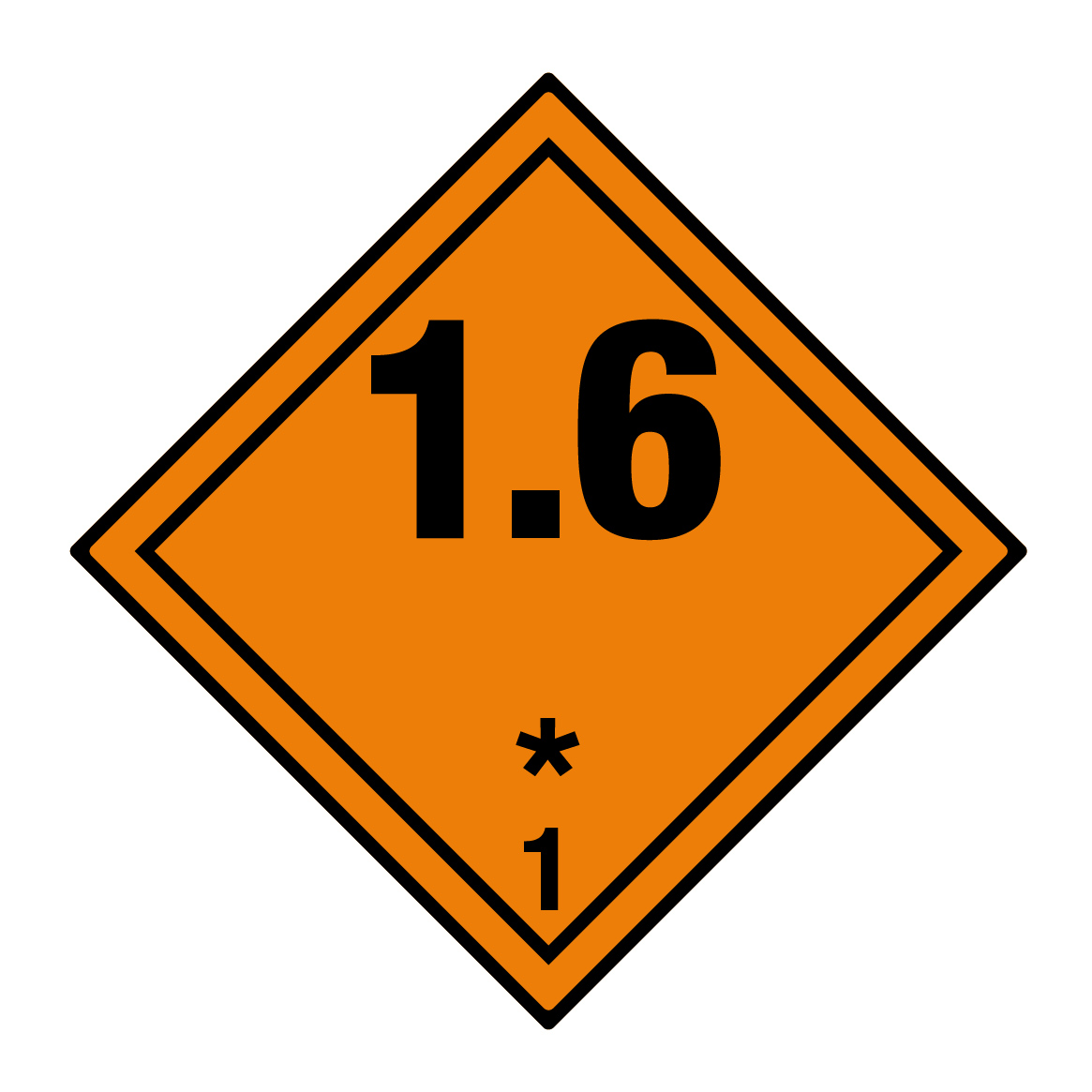 Gefahrzettel Kl. 1.6*, 100x100mm, 1 Stk pro Blatt