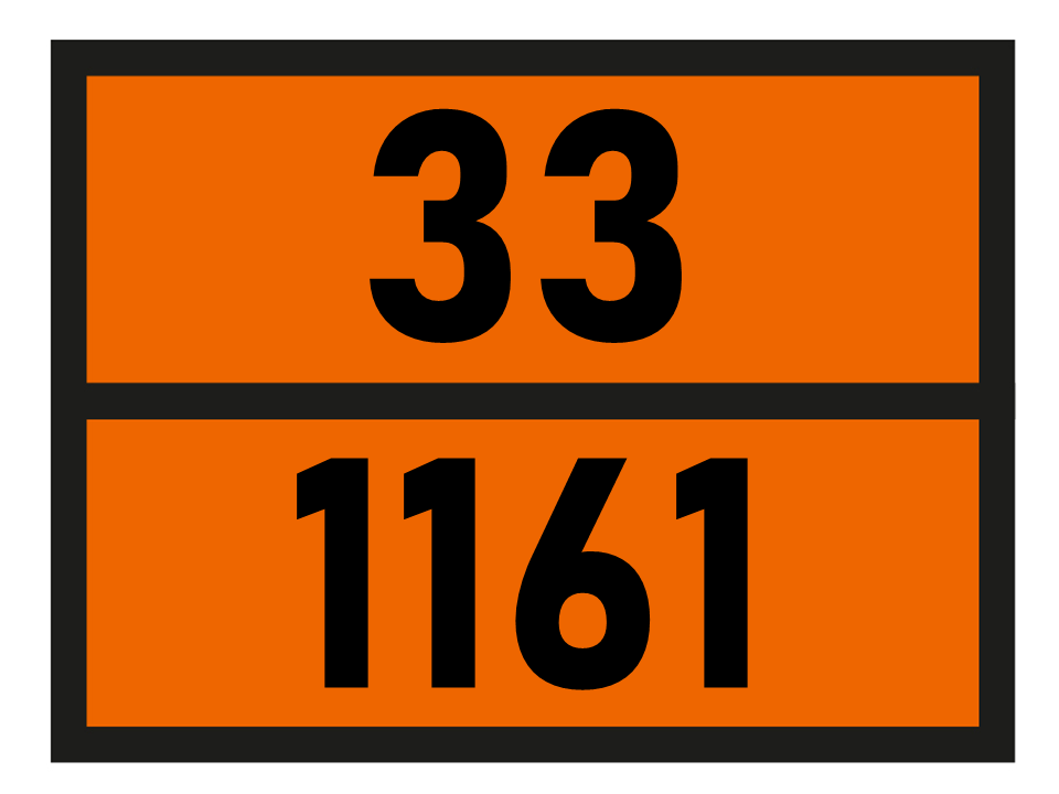 Gefahrgutetikett Orange Warntafel, 33/1161 - DIMETHYL CARBONATE im Format 400x300mm, gem. ADR online bestellen. 24h Express - BOXLAB Services