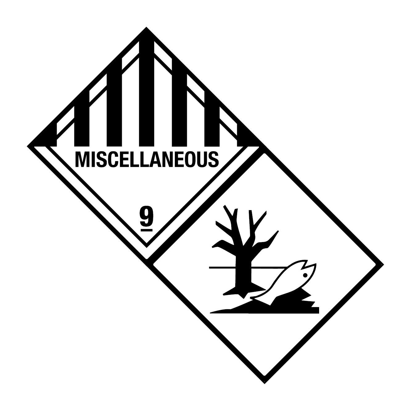 2in1 Gefahrzettel Kl. 9 Miscellaneous + EHSM, 200x100mm, 500 Stk je Rolle