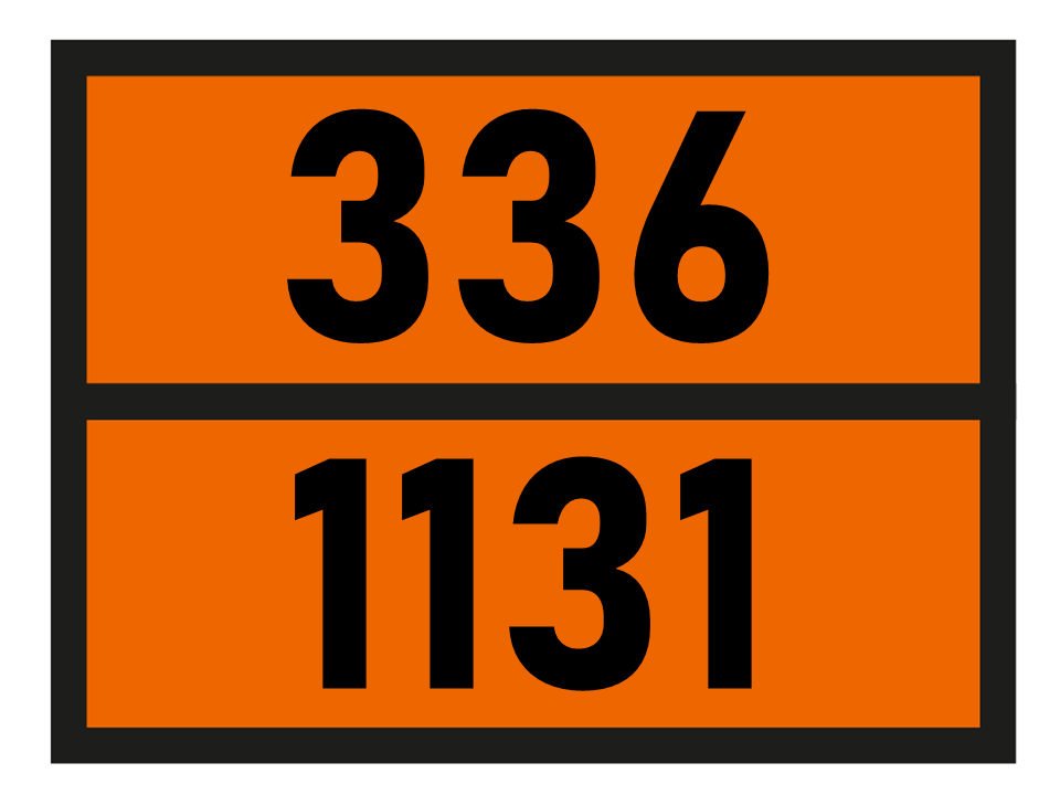 Gefahrgutetikett Orange Warntafel, 336/1131 - CARBON DISULPHIDE im Format 400x300mm, gem. ADR online bestellen. 24h Express - BOXLAB Services