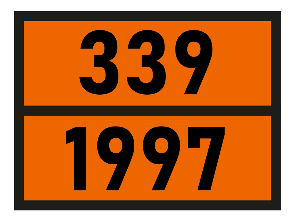Gefahrgutetikett Orange Warntafel, 339/1997 im Format 400x300mm, gem. ADR online bestellen. 24h Express - BOXLAB Services