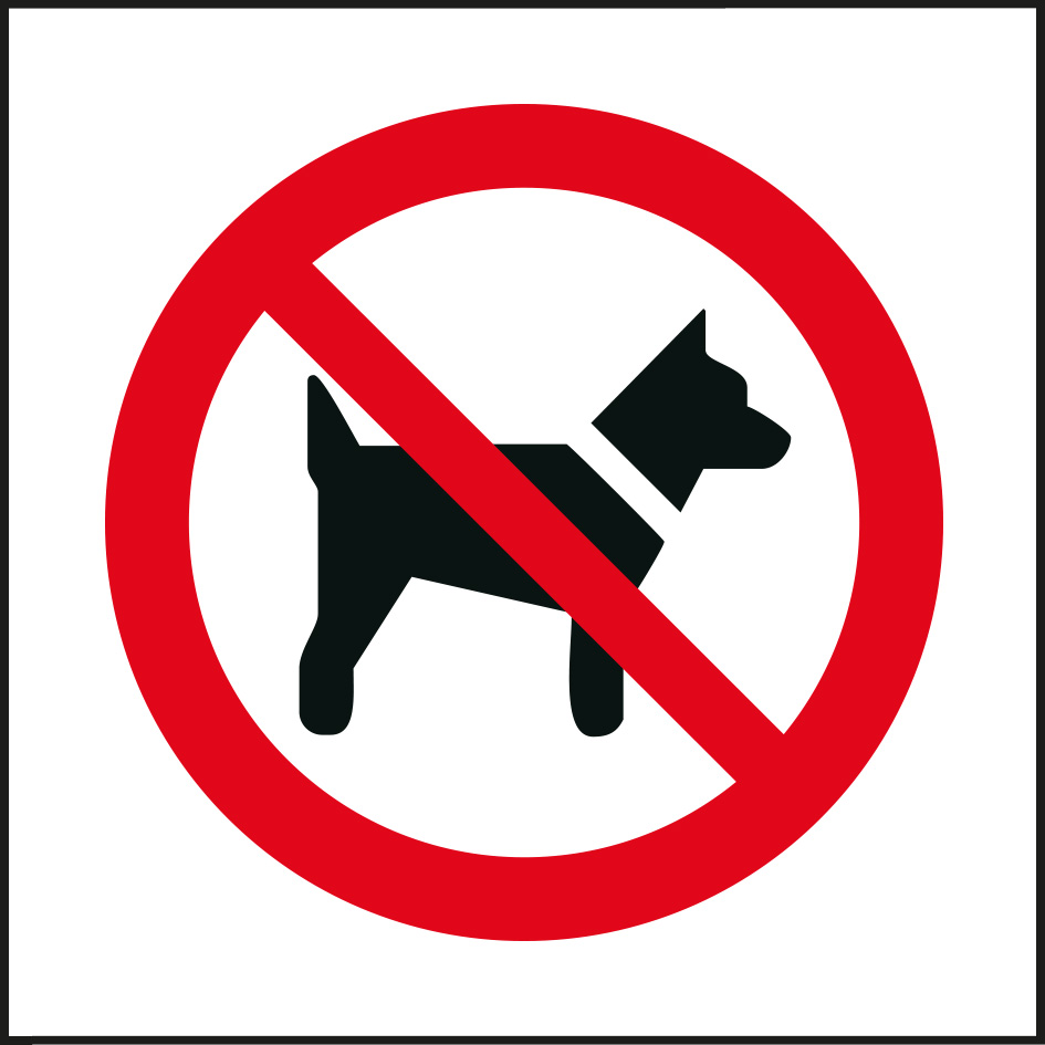 Kaufen Sie ihre Sicherheitskennzeichnung ISO EN 7010, Verbotszeichen, P021 Mitführen von Hunden verboten, 250x250mmjetzt online. 24h Express Lieferung