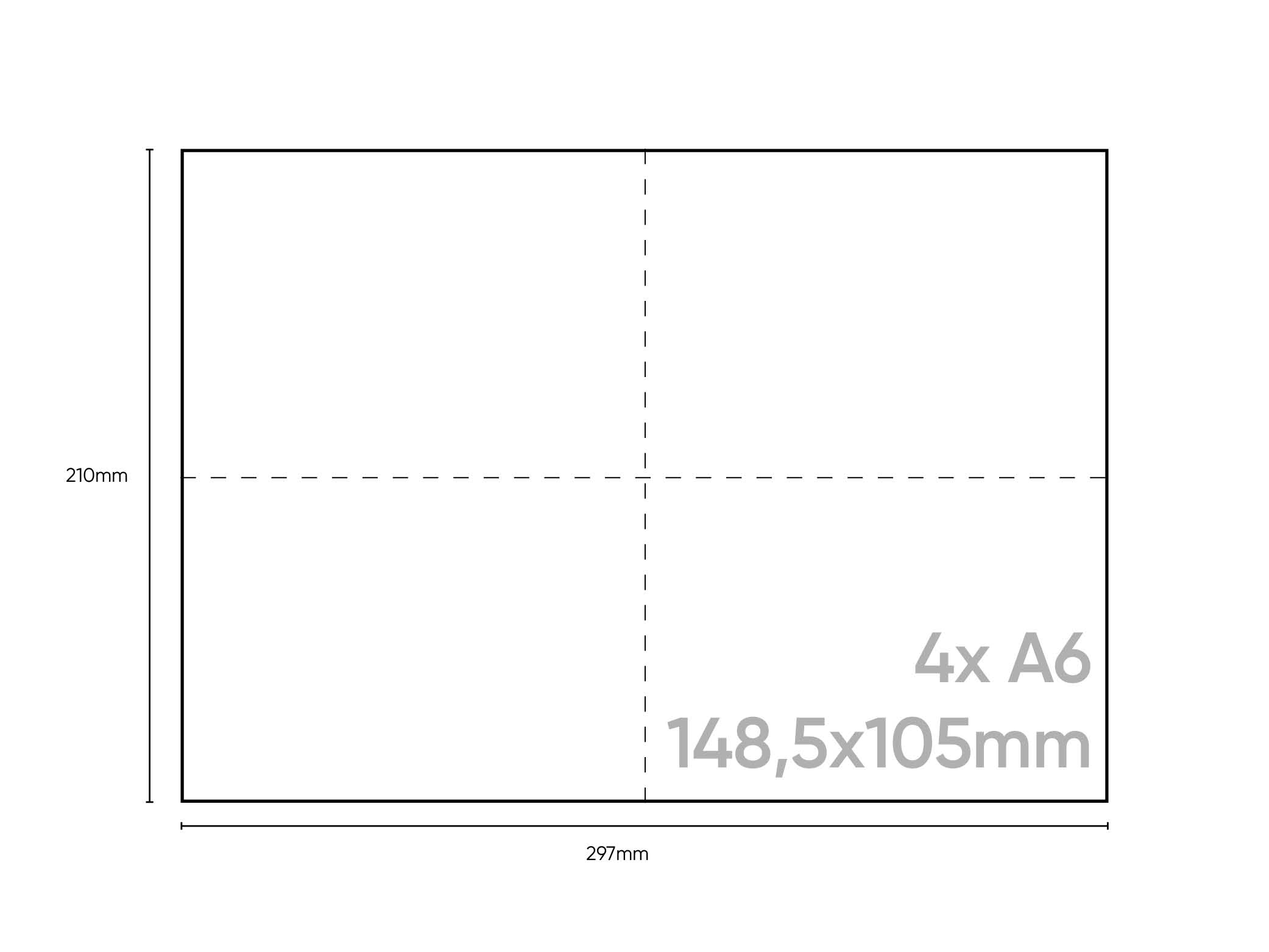 Haftetikett, PE Material, stark haftendBlankoAbmessungen Blatt: 210x297mmAbmessungen Etikett: 105x148mm