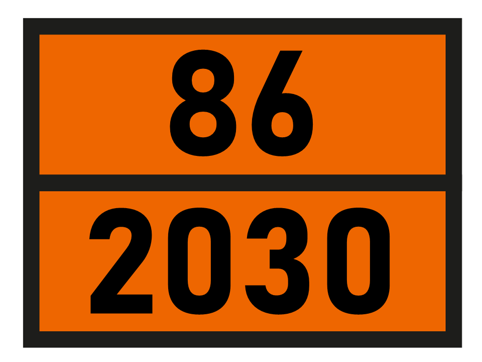 Gefahrgutetikett Orange Warntafel, 86/2030 - HYDRAZINE AQUEOUS SOLUTION
with more than 37% hydrazine, by mass im Format 400x300mm, gem. ADR online bestellen. 24h Express - BOXLAB Services