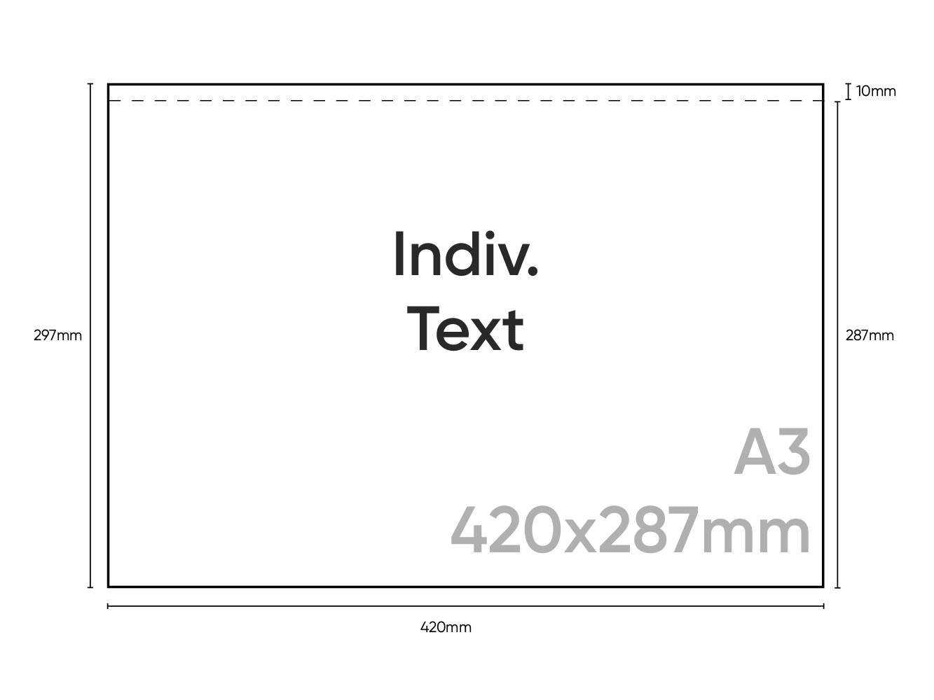 DIN A3, Individualized, 420x297mm, 1 label per sheet
