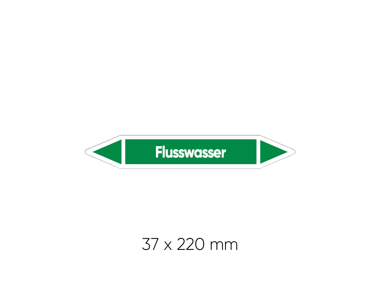 Rohrleitungsetiketten, 37x220mm, individuell, 5 Stück pro Bogen