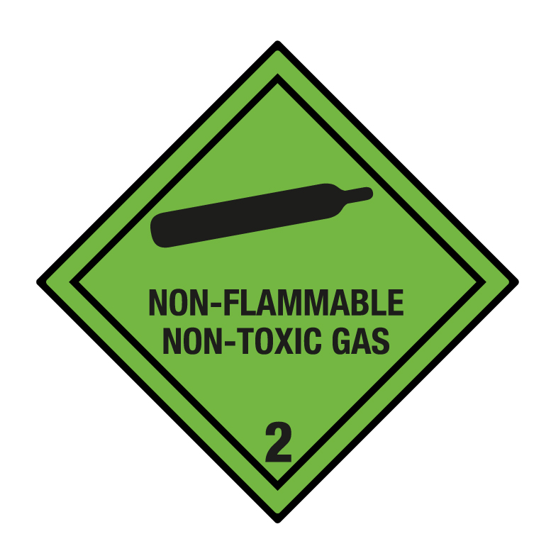 Hazard Label Cl. 2.2, 100x100mm, 1 pc per sheet