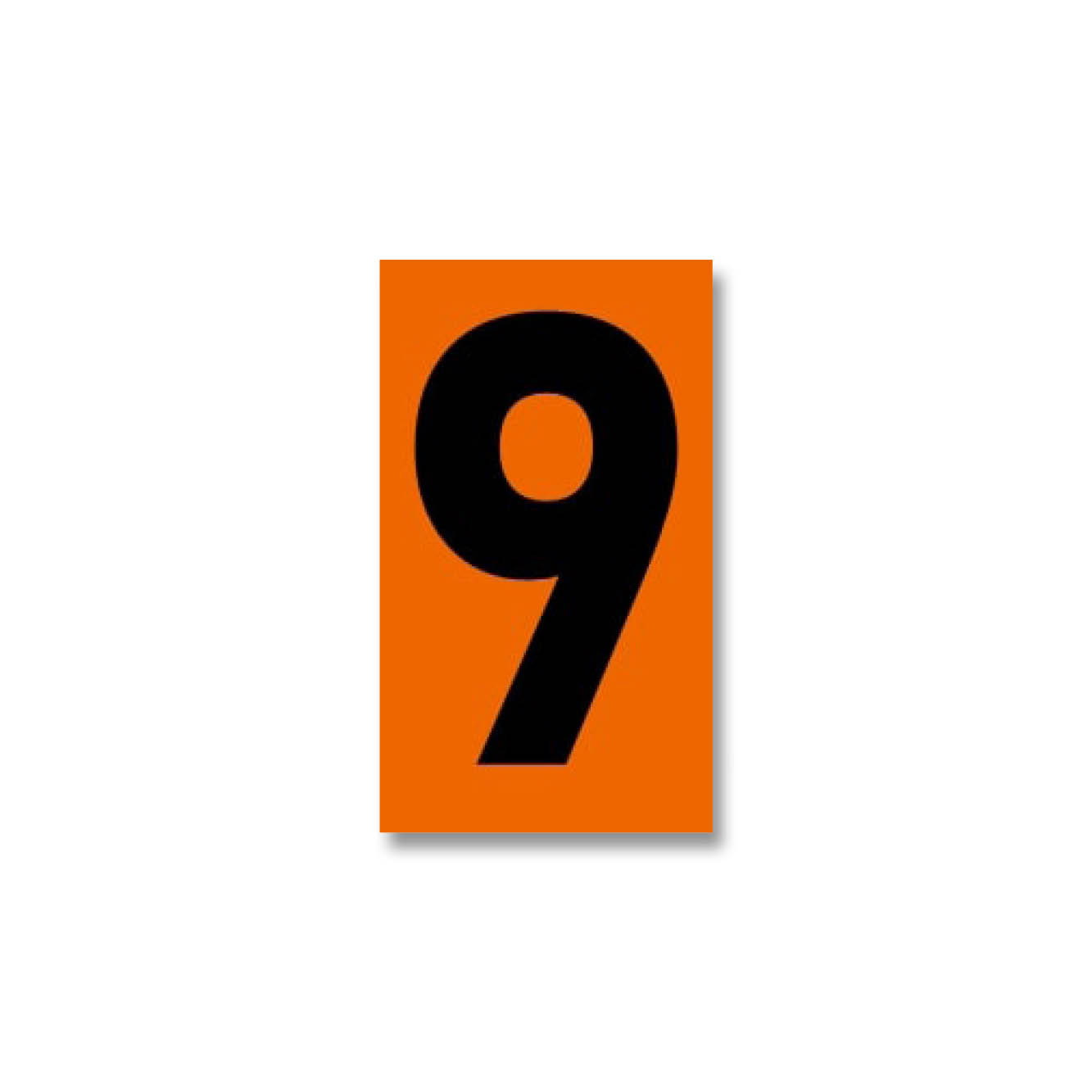 Digit for orange warning plate - "9", 125x73mm label, 50 pcs per set