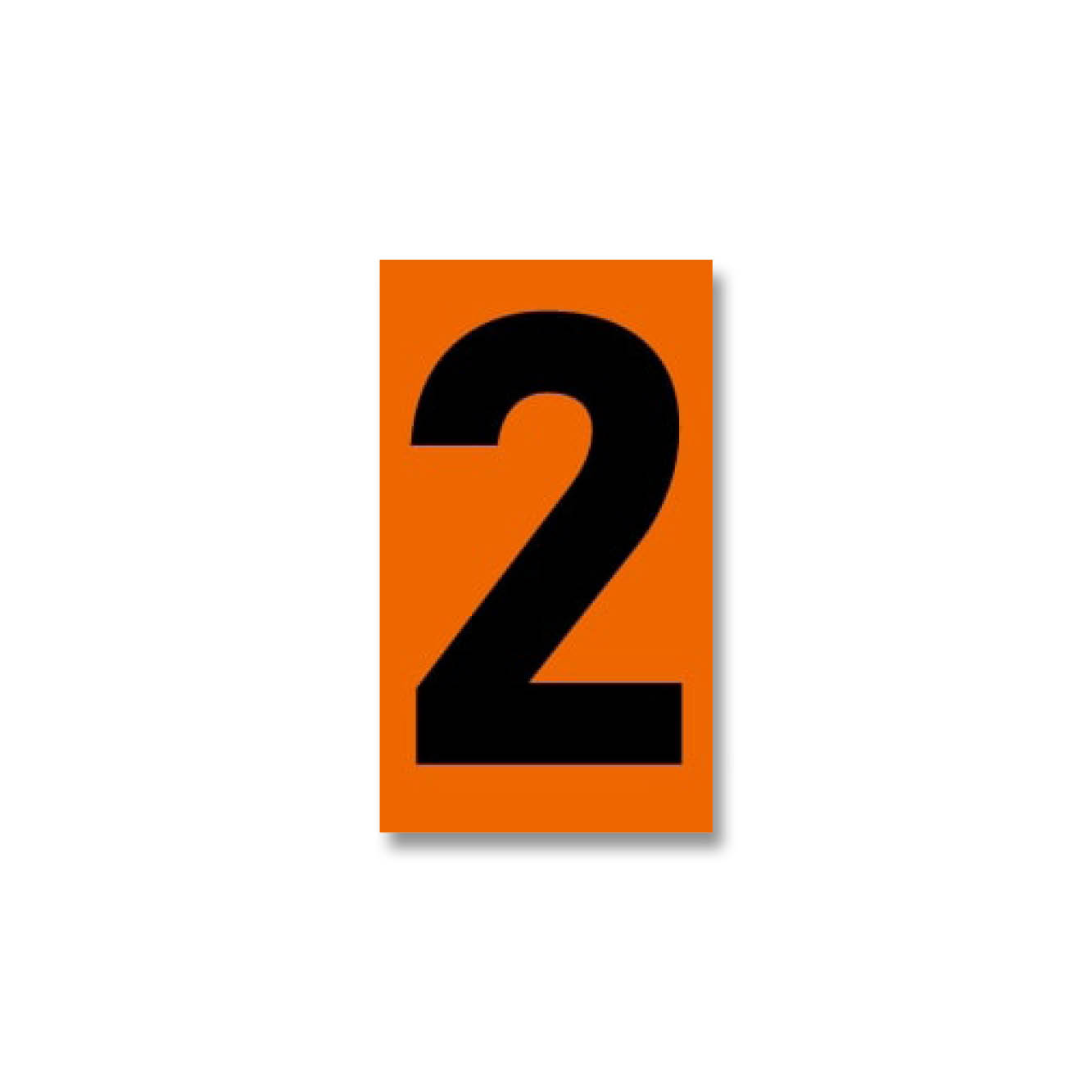 Digit for orange warning plate - "2", 125x73mm label, 50 pcs per set