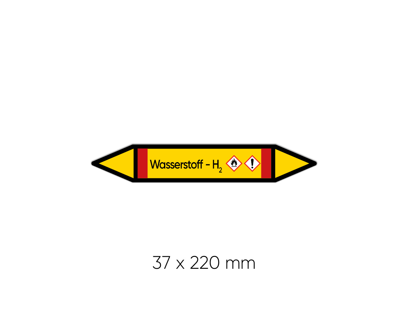 Rohrleitungsetiketten, 37x220mm, individuell, 5 Stück pro Bogen