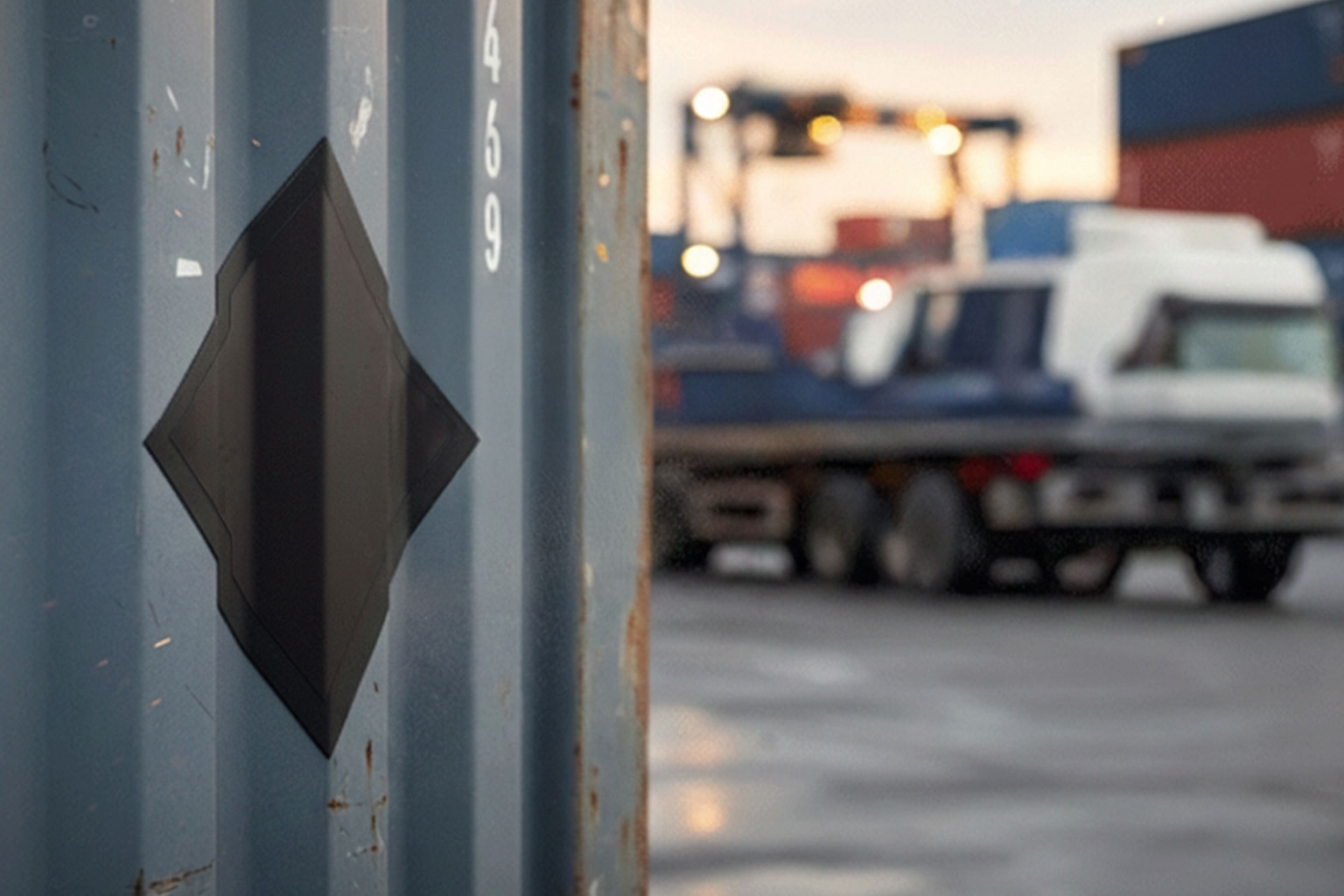 Blickdichtes Abdeckplacard Schwarz zur Neutralisierung bestehender Gefahrgut-Placards im Außenbereich.