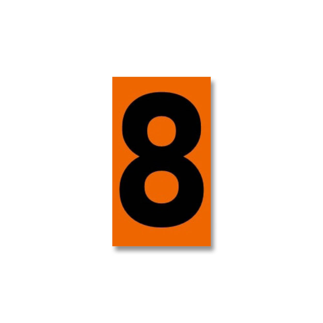 Digit for orange warning plate - "8", 125x73mm label, 50 pcs per set