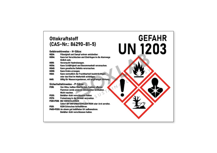 Danger and safety information for chemicals, individualized, 105x74 mm, 1 pc per sheet