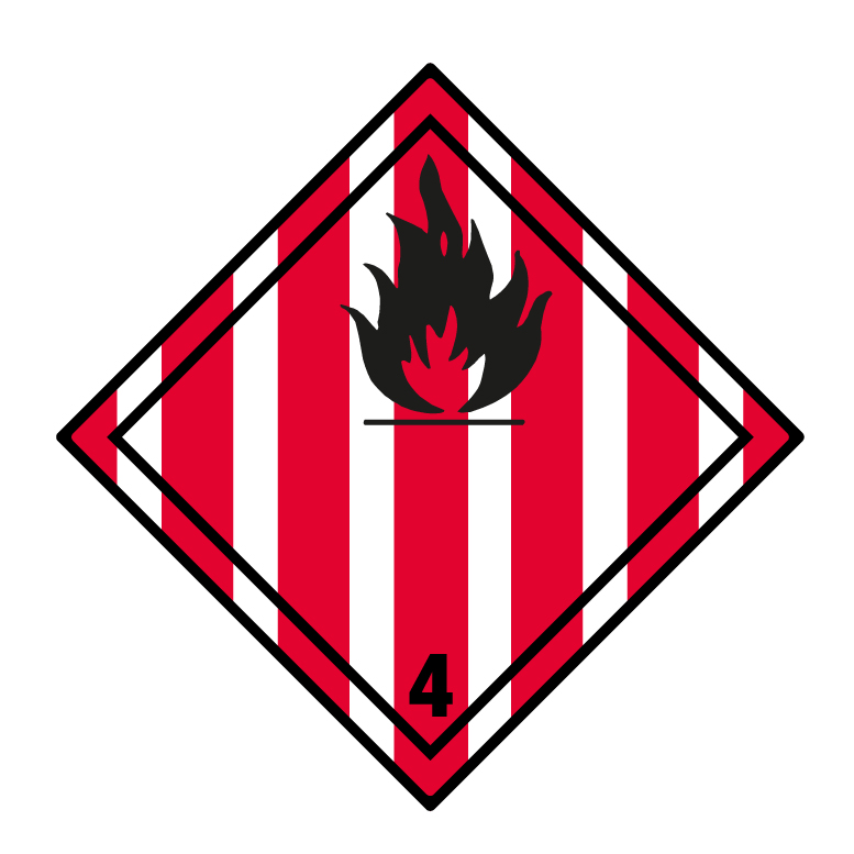 Hazard Label Cl. 4.1 100x100mm, 3.000pcs per roll
