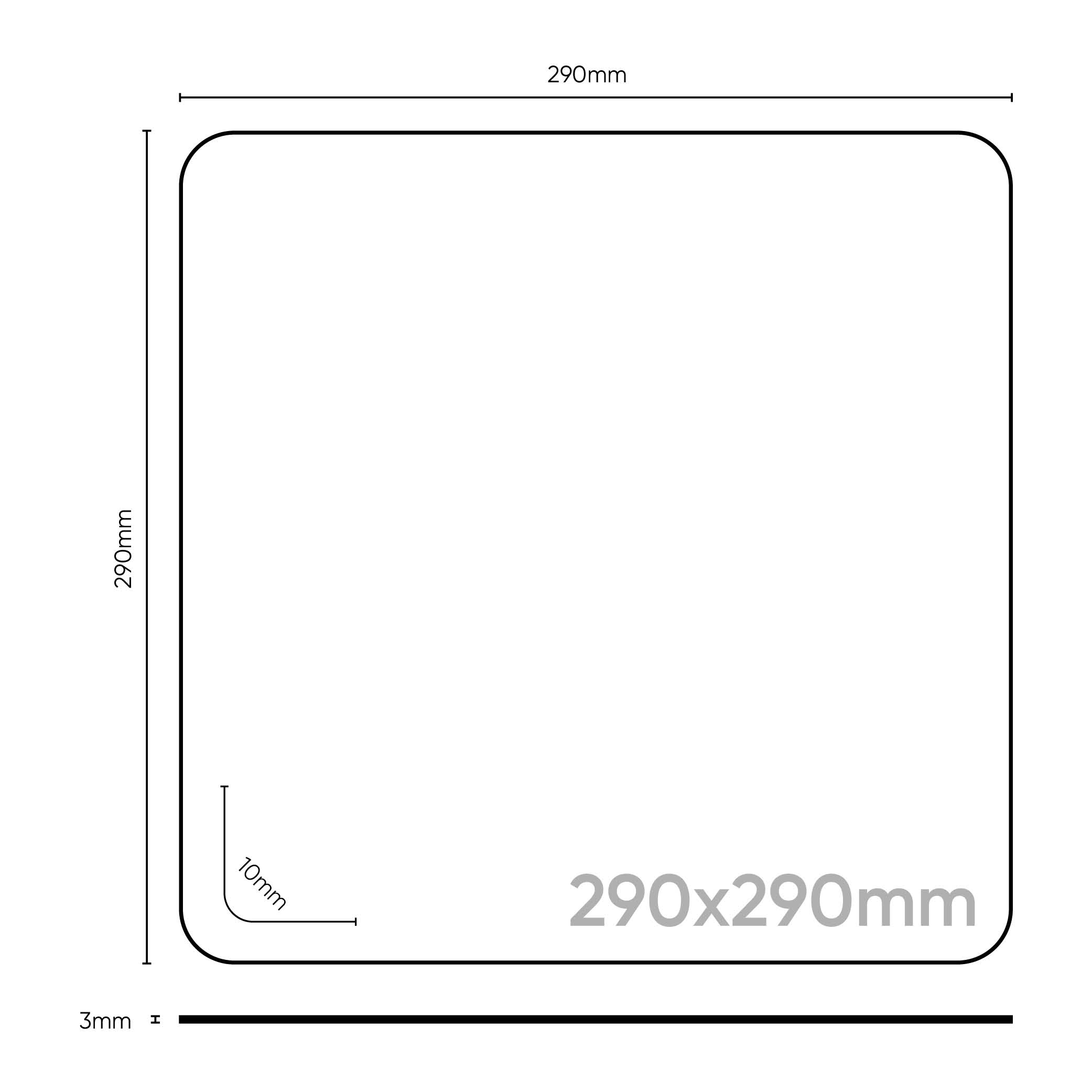PE-Panel 290x290mm, Thickness 3,0mm