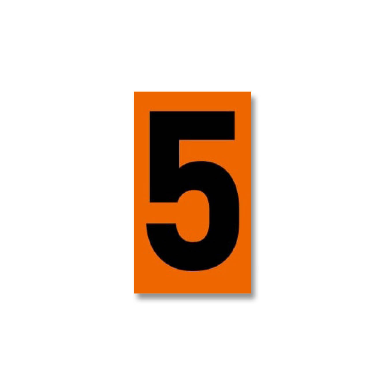 Digit for orange warning plate - "5", 125x73mm label, 50 pcs per set
