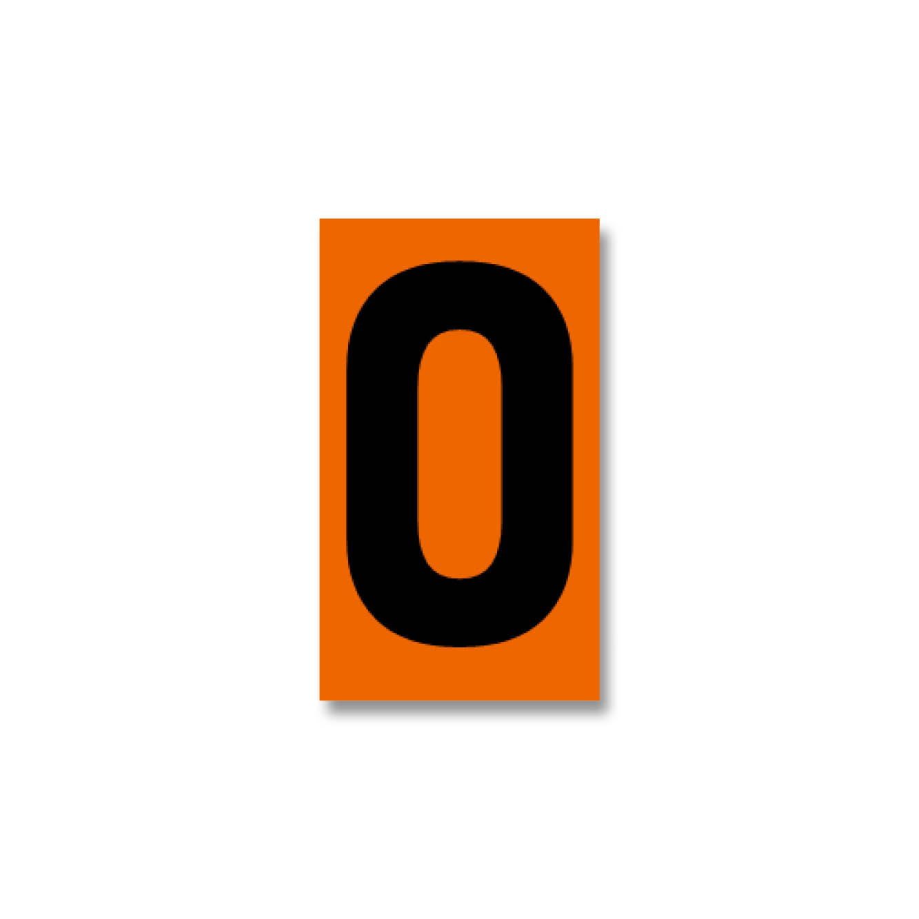 Digit for orange warning plate - "0", 125x73mm label, 50 pcs per set
