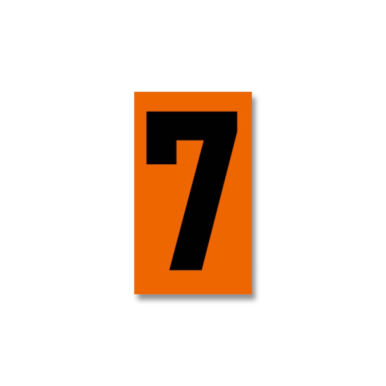 Digit for orange warning plate - "7", 125x73mm label, 50 pcs per set
