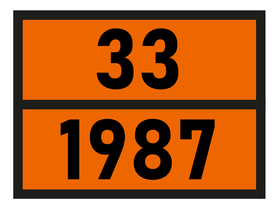 Gefahrgutetikett Orange Warntafel, 33/1987 - ALCOHOLS, N.O.S. im Format 400x300mm, gem. ADR online bestellen. 24h Express - BOXLAB Services