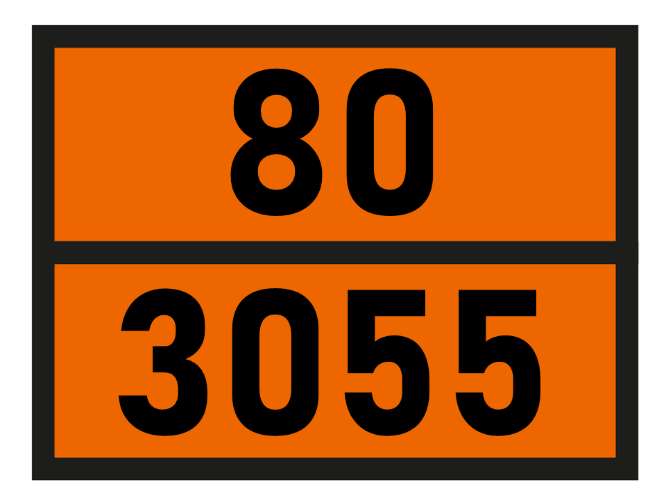 Gefahrgutetikett Orange Warntafel, 80/3055 - 2-(2-AMINOETHOXY)ETHANOL im Format 400x300mm, gem. ADR online bestellen. 24h Express - BOXLAB Services