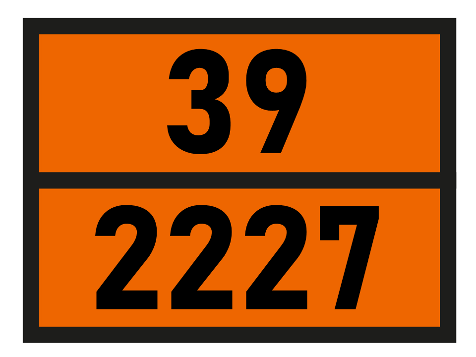 Gefahrgutetikett Orange Warntafel, 39/2227 - n-BUTYL METHACRYLATE,
STABILIZED im Format 400x300mm, gem. ADR online bestellen. 24h Express - BOXLAB Services