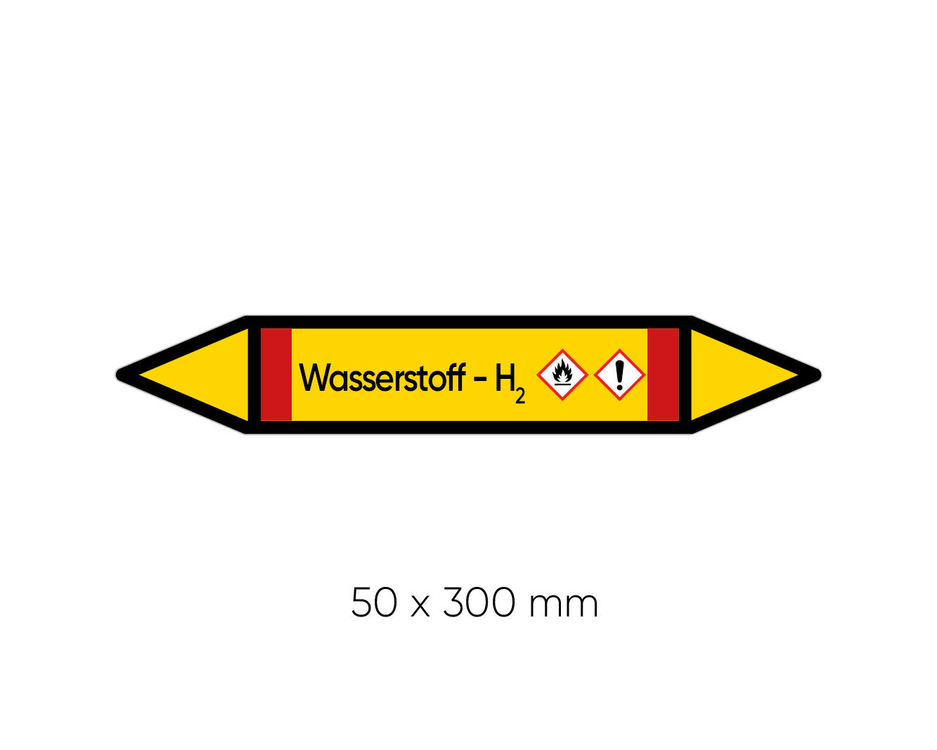 Label for pipelines, 50x300mm, individualized, 5 labels per sheet