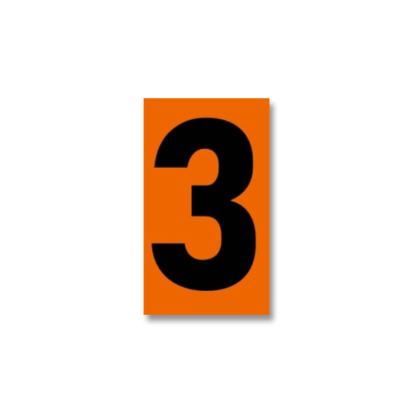 Digit for orange warning plate - "3", 125x73mm label, 50 pcs per set