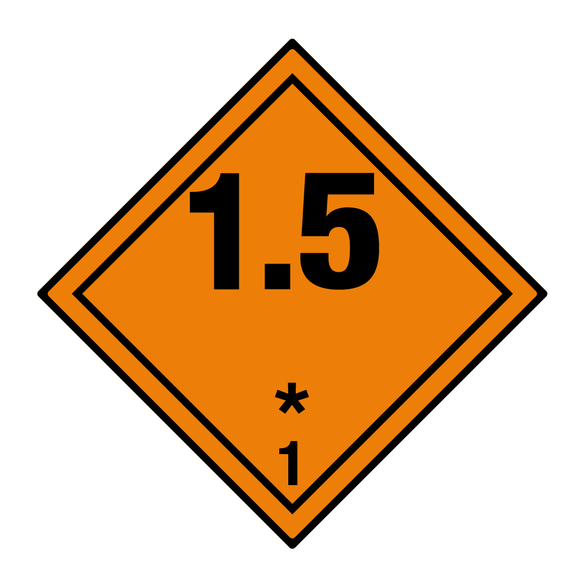 Gefahrzettel Kl. 1.5*, 100x100mm, 1 Stk pro Blatt