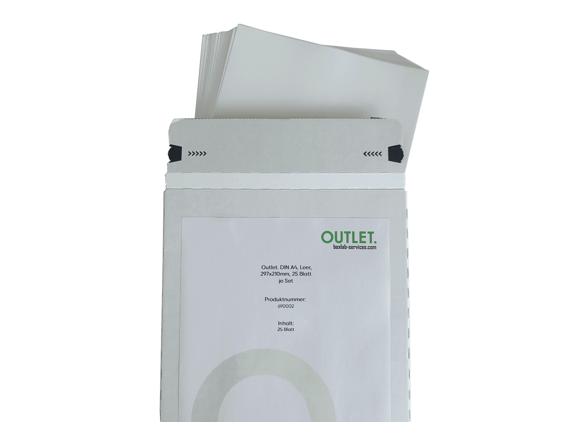 Outlet. DIN A4, Leer, 297x210mm, 25 Blatt je Set