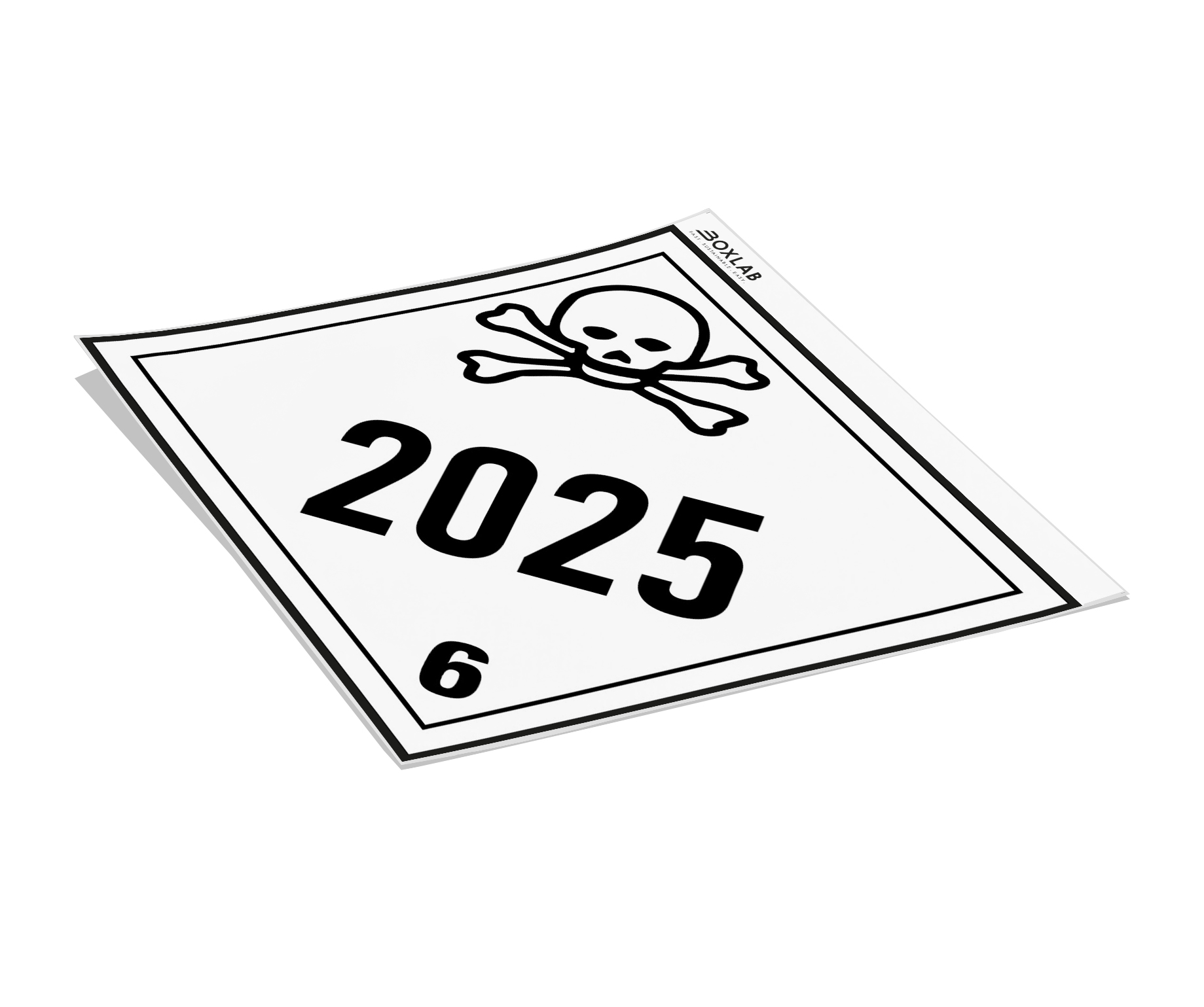 Placard Kl. 6.1, UN2025, 250x250mm, 1 Stk pro Blatt
