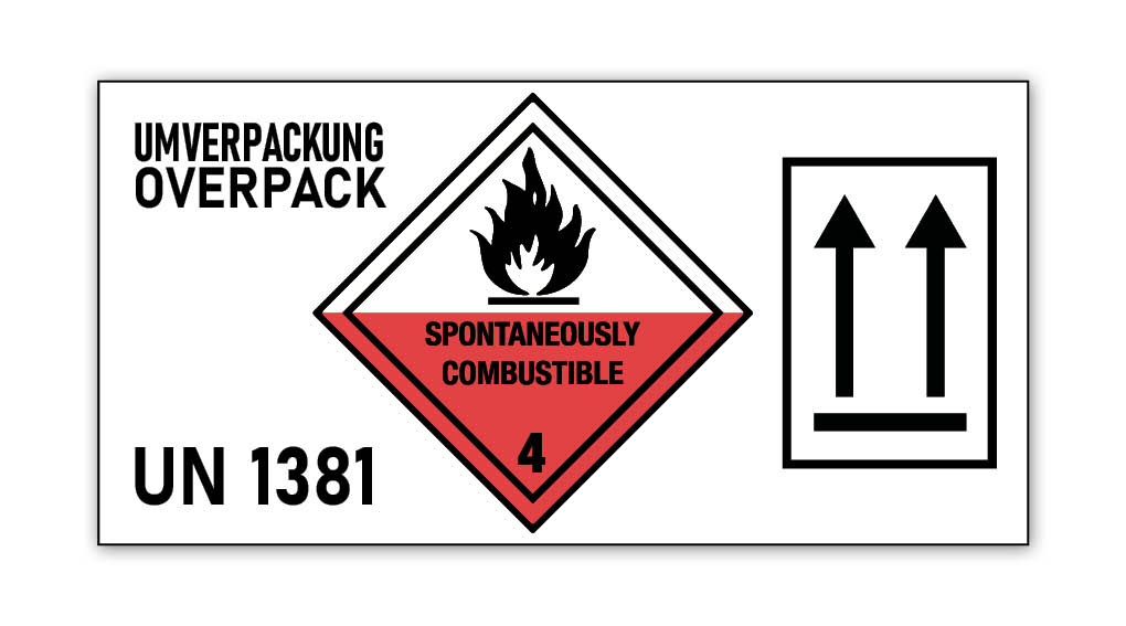 4in1 MultiMark Hazard Label, Customized, 297x148mm, 2 pcs per sheet